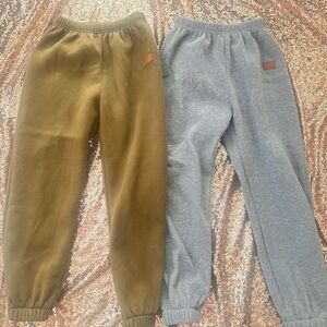 SHEIN Kids' Sweatpants Duo - Olive and Gray size 7-8